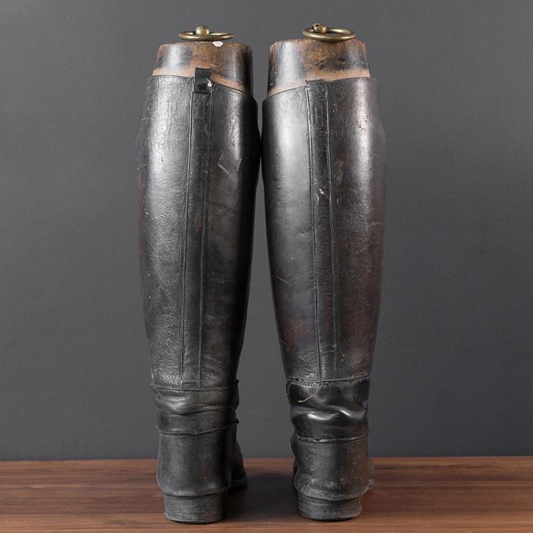Винтажные сапоги для верховой езды 2 Vintage Black Riding Boots With Shoe Lasts 2