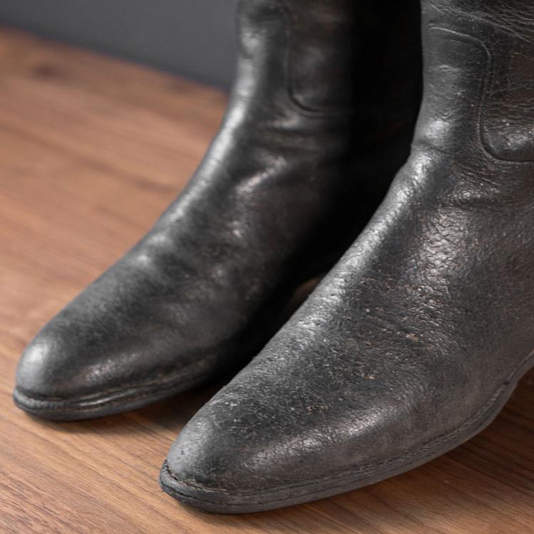 Винтажные сапоги для верховой езды 2 Vintage Black Riding Boots With Shoe Lasts 2