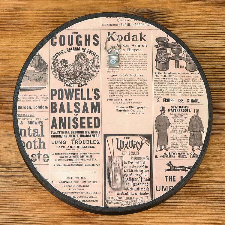 Картина в круглой раме Чёрно-белый кот Black And White Cat Painting In Round Frame