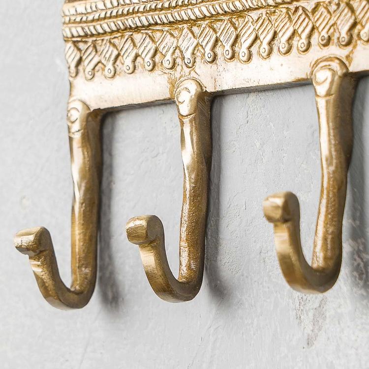 Ключница с четырьмя крючками Верблюд Camel Solid Brass Keys Rack 4 Hooks