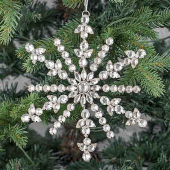 Transparent Stones Snowflake Silver 17 cm