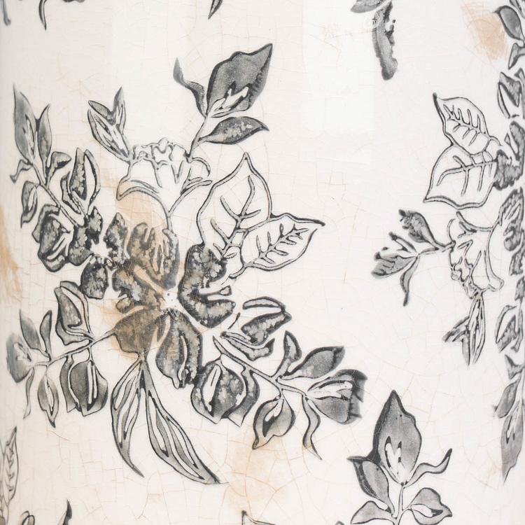 Ваза с узором из серых цветов, S Flower Vase Small Blue