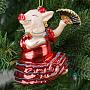 Ёлочная игрушка Glass Hanger Dancing Pig 10 cm