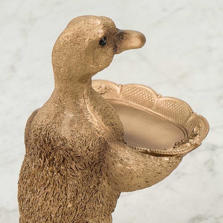 Подставка для мелочей и украшений Золотая утка Card Holder Duck Gold
