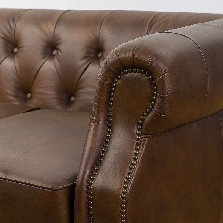 Двухместный диван Парламент, красно-коричневые ножки Parlament 2 Seater, Red Brown Wood D