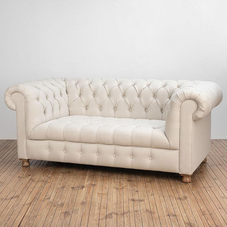 Двухместный льняной диван Вестминстер Классика Westminster Button 2 Seater Linen