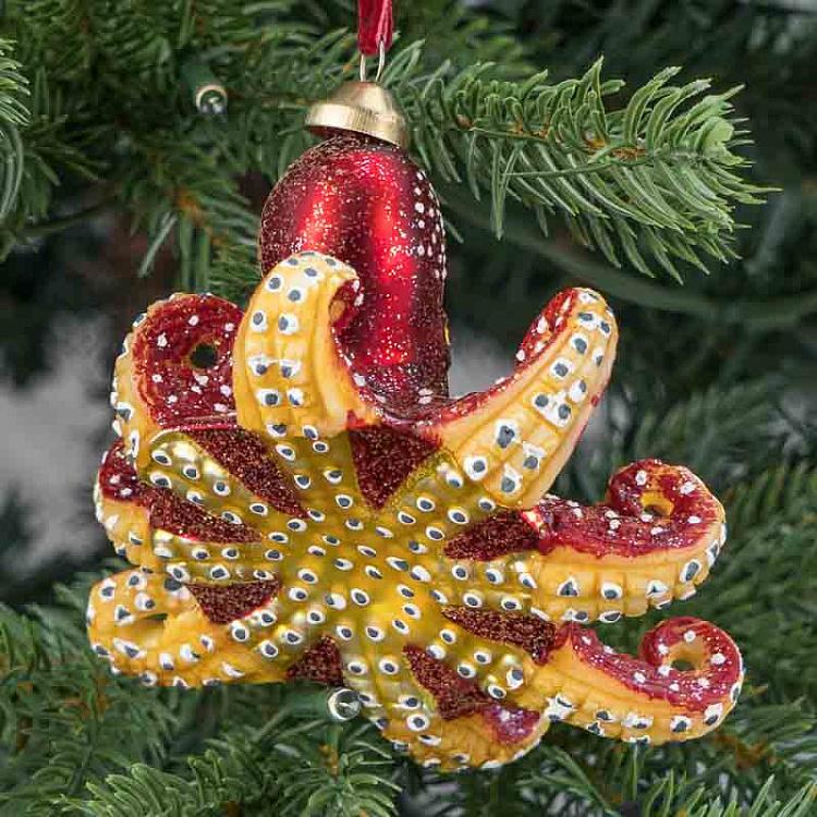 Ёлочная игрушка Осьминог Glass Octopus 10,5 cm
