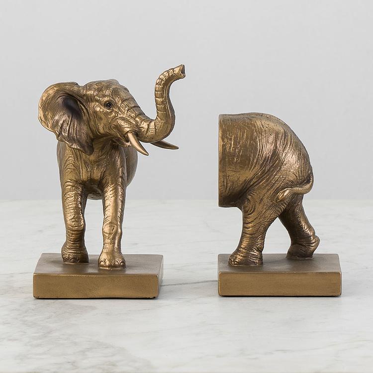Набор из двух держателей для книг Медный слон Bookend Сopper Elephant