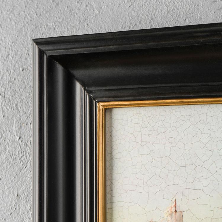 Картина-олеография в чёрно-золотой раме Сэр Фрэнсис Дрейк на борту Мести Sir Francis Drake On Board The Revenge, ANTB Frame