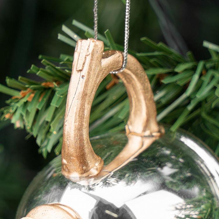 Ёлочная игрушка Серебряный чайник Glass Hanger Teapot Silver 10 cm