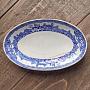 Винтажная тарелка Vintage Plate Blue White Oval 1