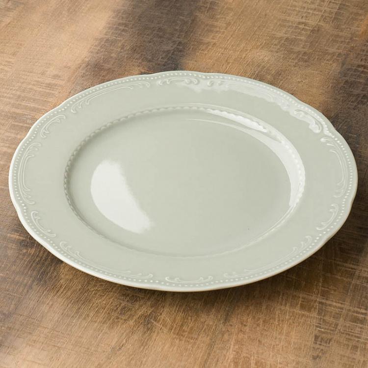 Серо-зелёная обеденная тарелка Старая Вена, S Vecchio Vienna Dinner Plate Small Sage Green