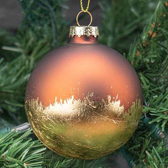 Glass Gold Leaf Bottom Ball Brown/Gold 8 cm