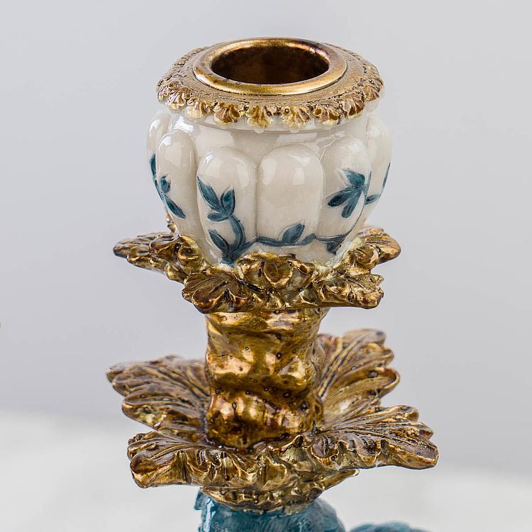 Набор из двух подсвечников Голубые попугаи Set Of 2 Candle Holders Parrots Blue