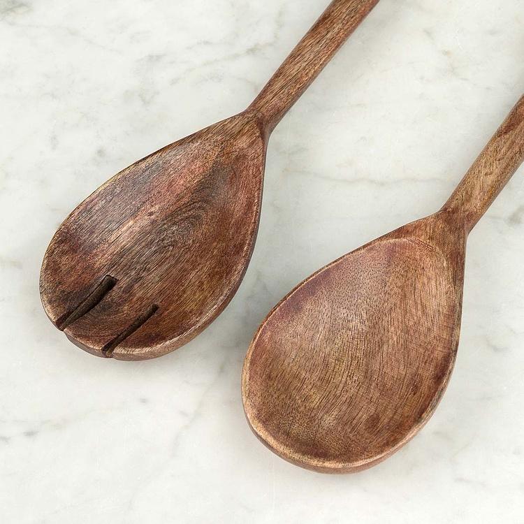 Набор из двух салатных ложек Дубовые веточки Set Of 2 Salad Servers Holly