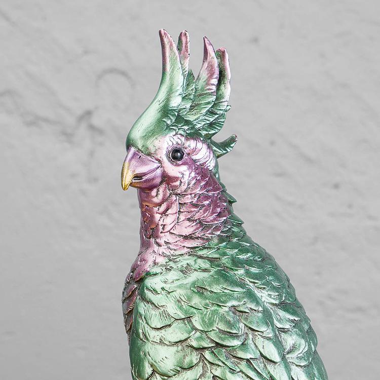Статуэтка Попугай на подставке Parrot Bird On Stand Purple Green