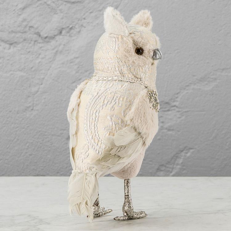 Новогодняя фигурка Сова с блёстками 1 Owl With Sparkles Head Right 34 cm