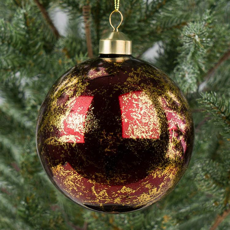 Красно-золотой шар Тридесятое Царство Vintage Ball Aged Gold 10 cm
