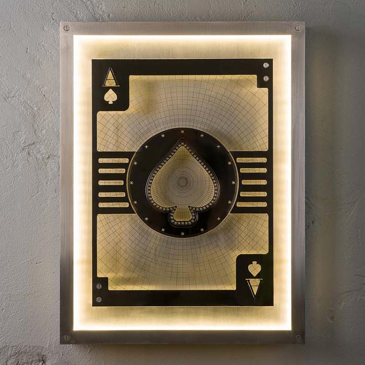 Арт-объект с подсветкой Туз Пик Hustle Ace Of Spades