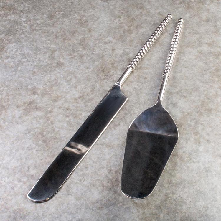 Нож и лопатка для торта Cheese Knive And Pie Server With Stripes
