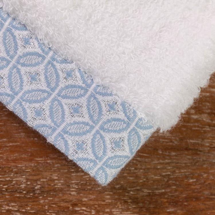 Полотенце-салфетка со светло-синим узором, 34x35 см WA Komon Shippotunagi Wash Cloth Light Blue 34x35 cm