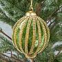 Ёлочная игрушка Golden Stripes Ball Light Green 21,5 cm