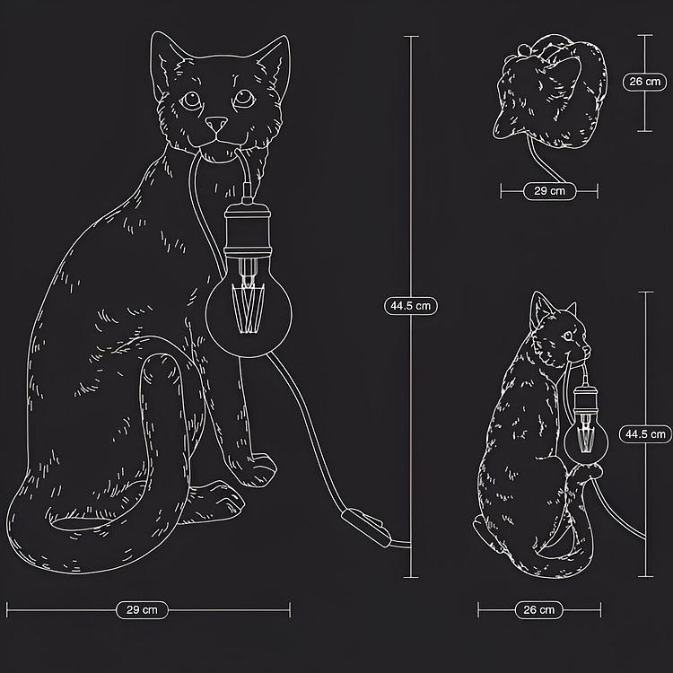 Настольная лампа с кошкой Шушу Table Lamp Cat Chouchou