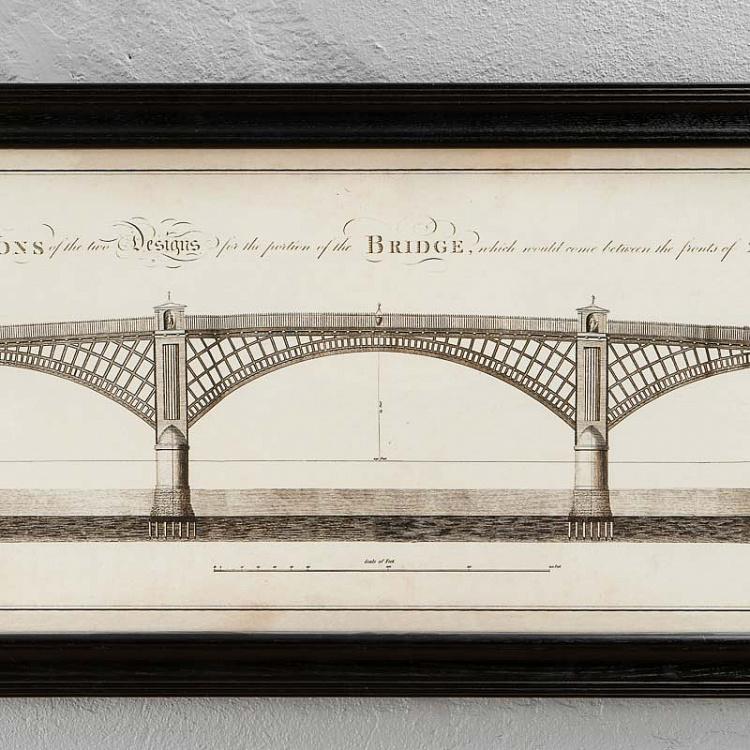 Картина-принт Телфордский мост со светлым фоном, L Architectural Telford Bridge Natural Large