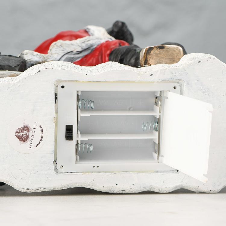 Новогодняя фигурка с подсветкой Санта на мотоцикле Led Santa With Motorbike Red 30 cm