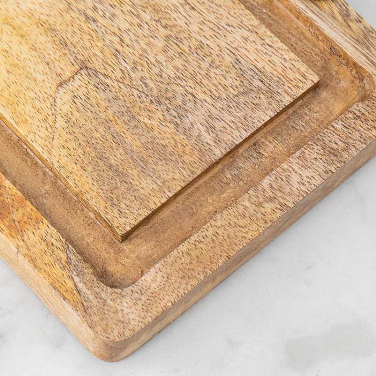 Деревянная прямоугольная доска с колпаком Rectangular Cake Plate With Cover