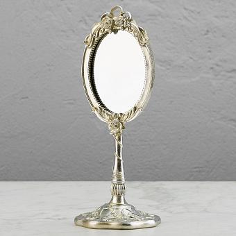 Elegant Hand Mirror On Base Champagne