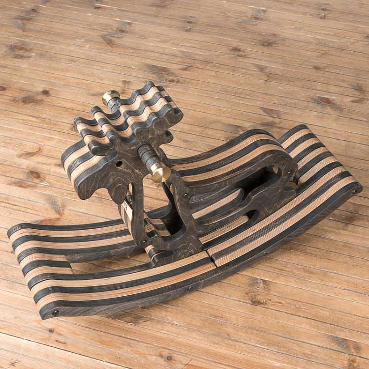 Тёмная детская качалка Лось Elk Rocking Chair Dark Oil