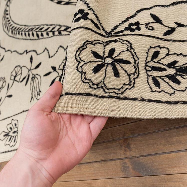 Безворсовый ковёр Килим Аддис Абеба чёрный Kilim Addis Ababa Black