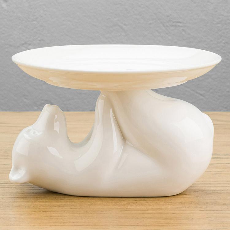 Сервировочная подставка-тортовница Медведь, M Decorative Plate Bear Medium