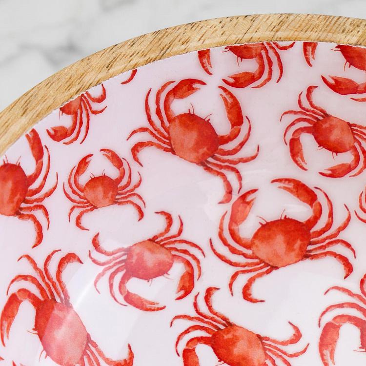 Пиала из дерева манго Крабы, M Crabes Mango Wood Bowl Medium