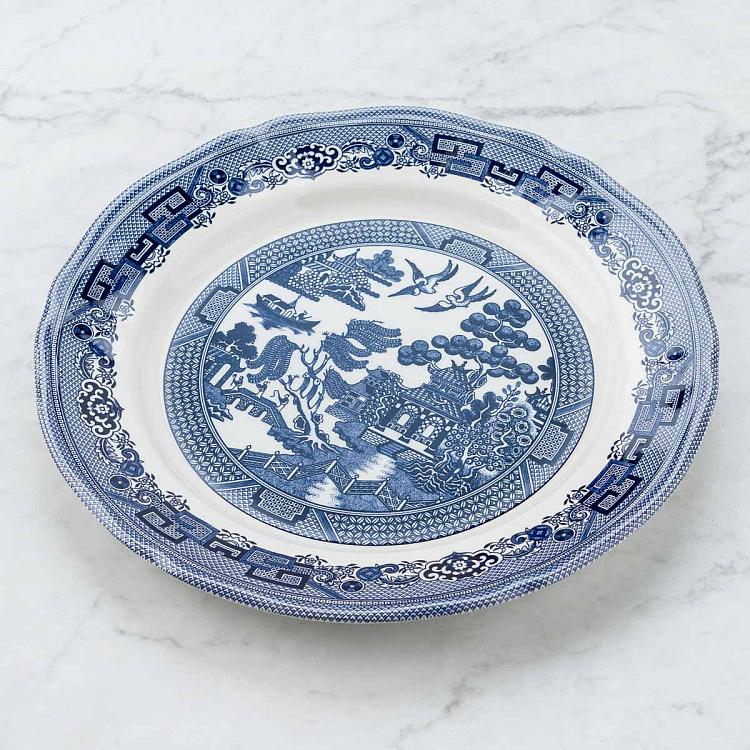 Сервировочная тарелка Голубая ива Blue Willow Serving Plate