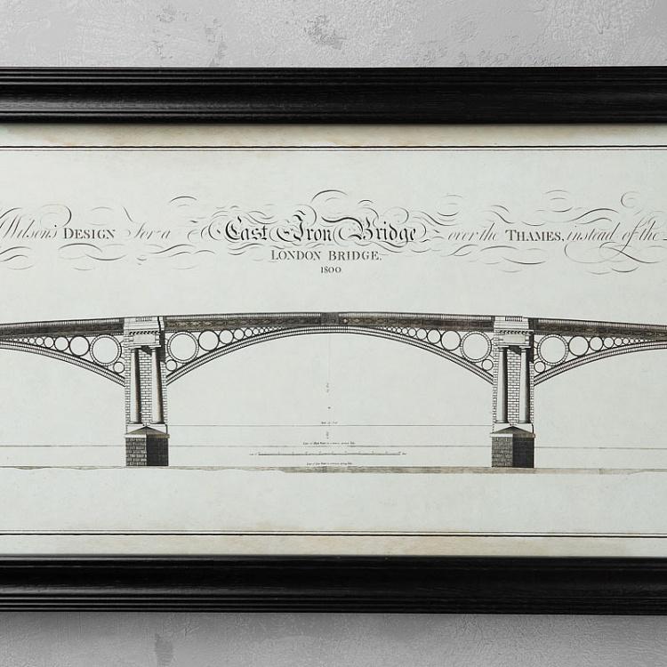 Картина-принт Лондонский мост со светлым фоном, S Architectural London Bridge Natural Small