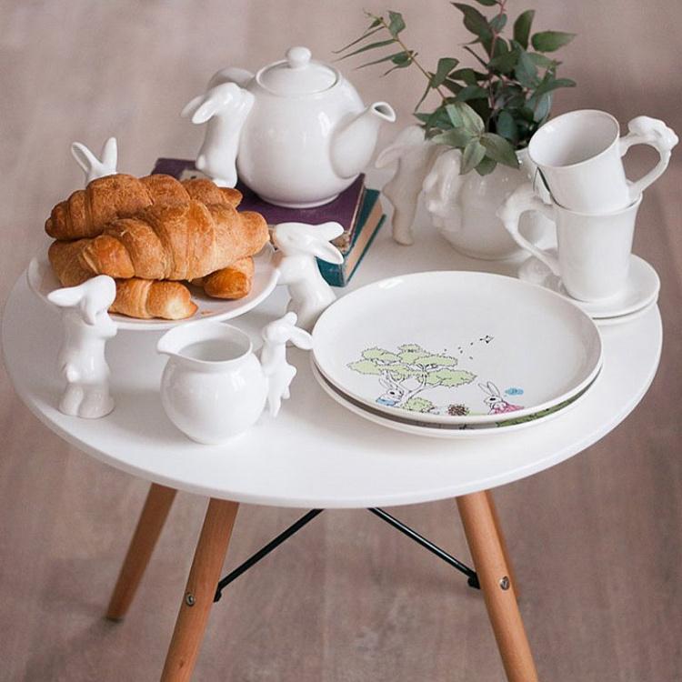 Сервировочная подставка-тортовница Кролики-воришки Plate For Sweets Rabbits Thieves