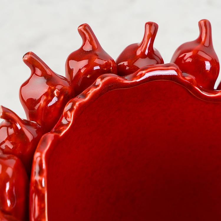 Красная ваза Перцы Чили, S Chili Bordeaux Red Vase Small
