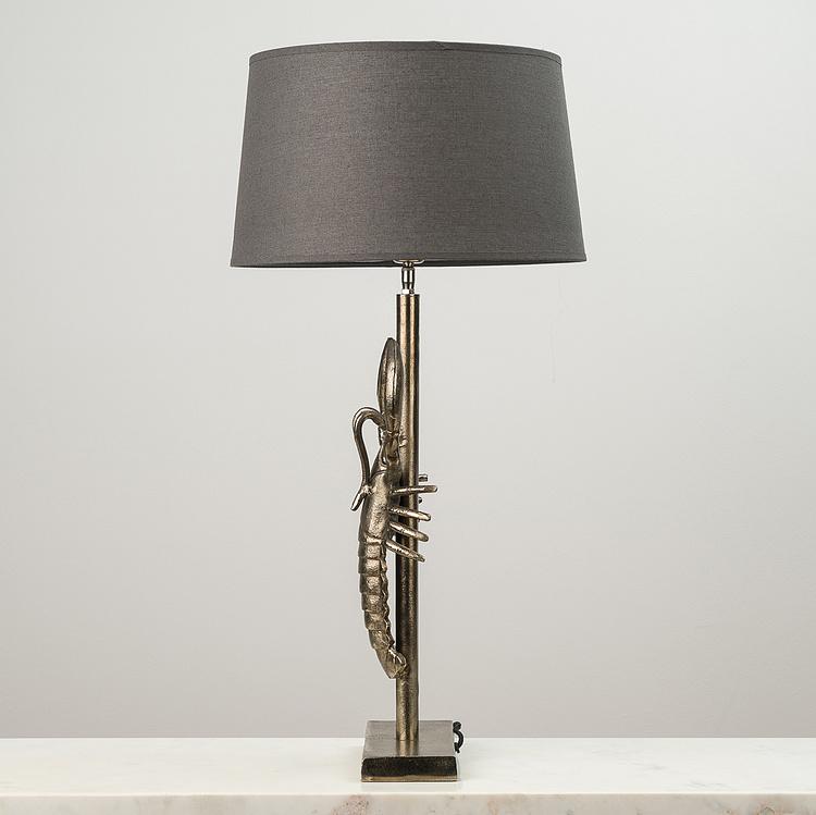 Настольная лампа с абажуром Лобстер Lobster Table Lamp Silver With Shade