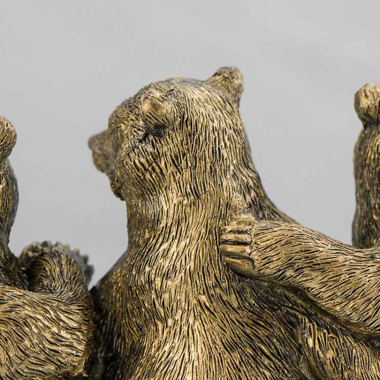 Статуэтка Медвежий квинтет Row Of 5 Bears Antique Gold