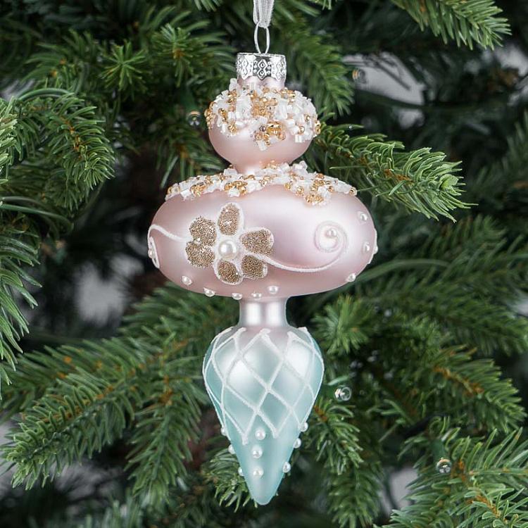 Ёлочная игрушка Розово-мятный кулон Pendant Pink Mint 13 cm