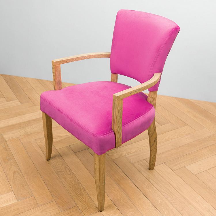 Стул Мами с подлокотниками, светлые ножки Mami Dining Chair With Arms, Oak Brown