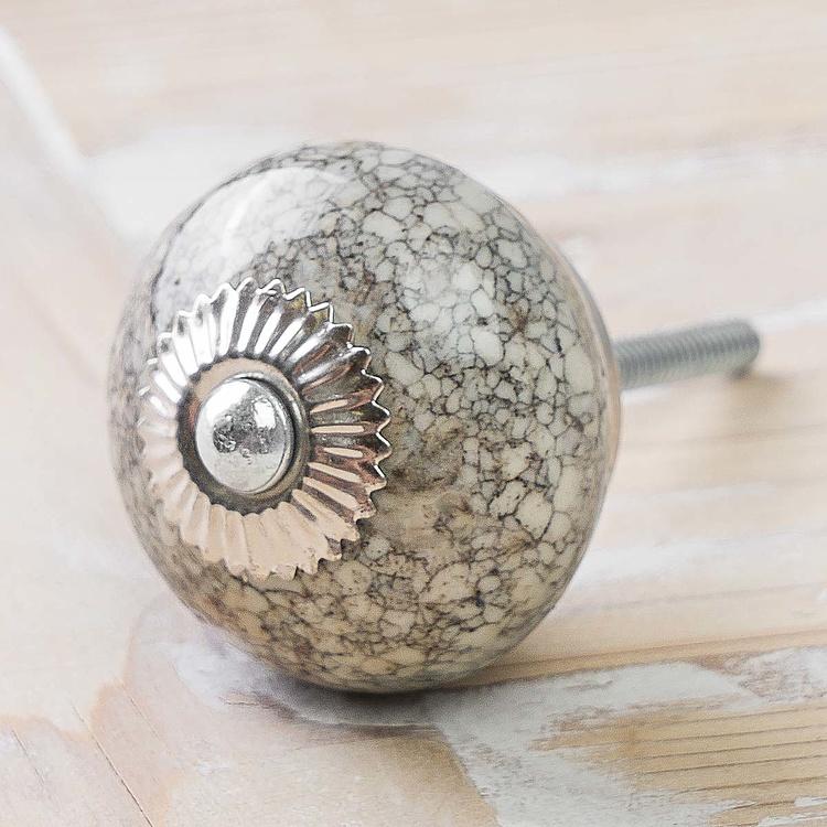 Кремовая керамическая мебельная ручка с кракелюром Crackled Ceramic Knob Cream