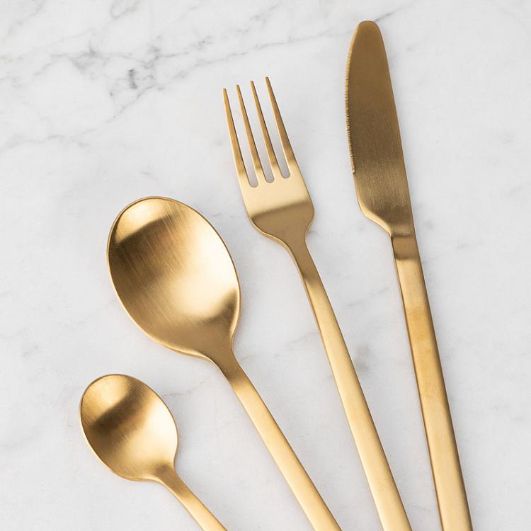 Набор из четырёх столовых приборов матовый золотой Set Of 4 Cutlery Matt Gold