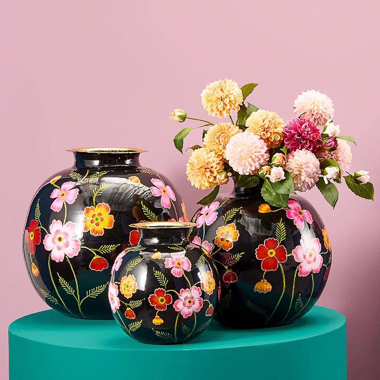 Ваза Лореа с цветами и ручной росписью Metal Vase Lorea Hand Painted