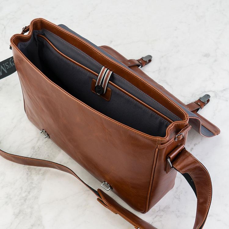Кожаная мужская сумка-портфель Мессенджер Satchel Messenger Bag