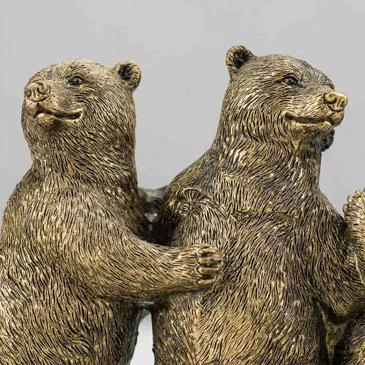 Статуэтка Медвежий квинтет Row Of 5 Bears Antique Gold