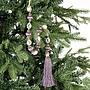 Новогодняя подвеска Long Tassel With Large Rhinestones Purple 49 cm