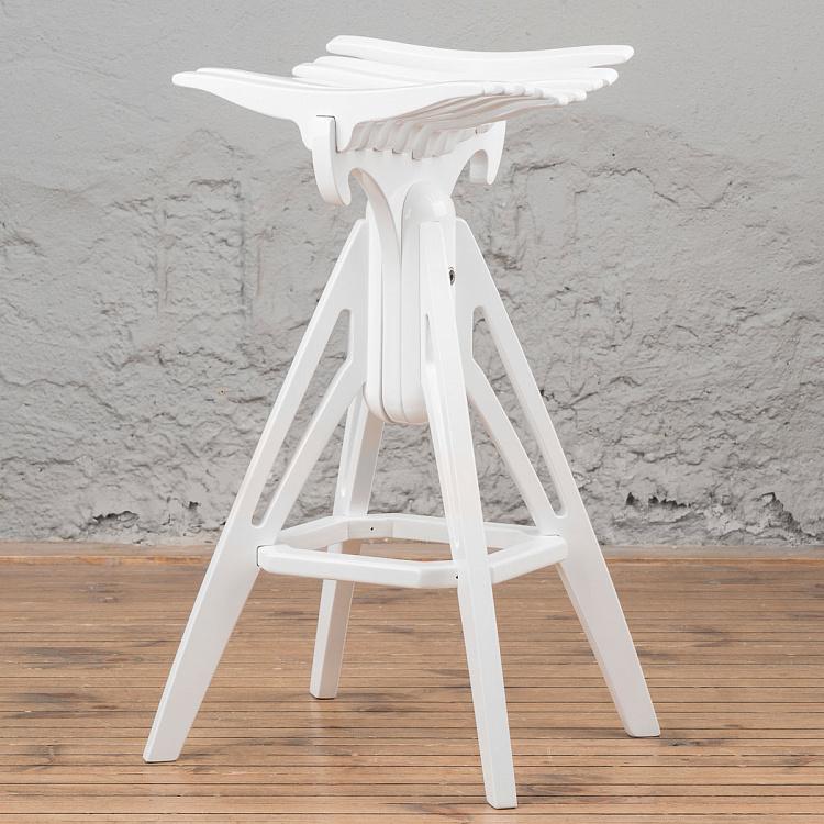 Белый низкий барный стул Бык Bull Barstool Low White